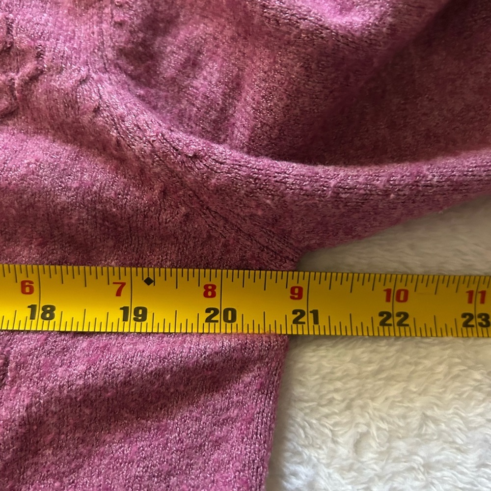 Belle‎ Femme Women’s Wool Cashmere Blend Mauve Cardigan Large Grandma Cozy - Picture 8 of 16